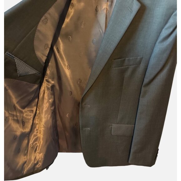 Lauren Ralph Lauren Gray Wool Blend Suit Jacket Two-Button Notch Lapel Size 44S - Picture 2 of 4